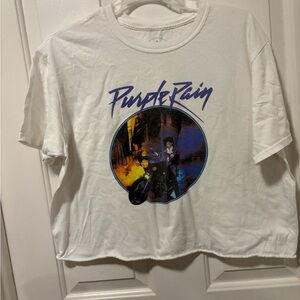 Purple Rain White Crop Top